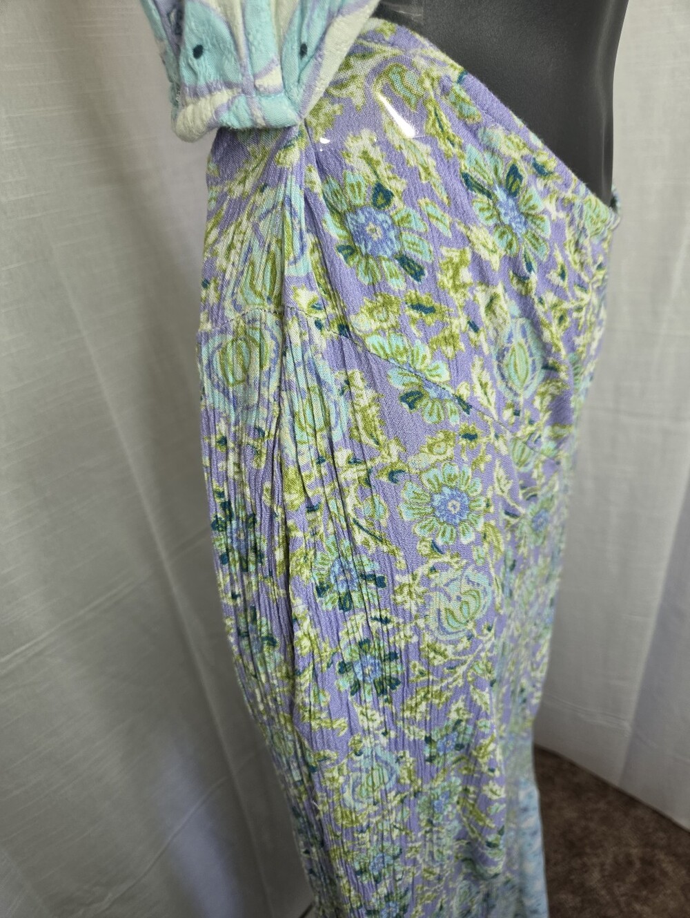 Free People Juliet Cutouts Strapless Wide Leg Jumpsuit Lavender/Purple Floral - Picture 8 of 15